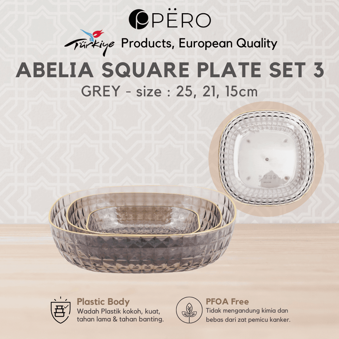 Abelia Square Plate Set (25x6.8) 3