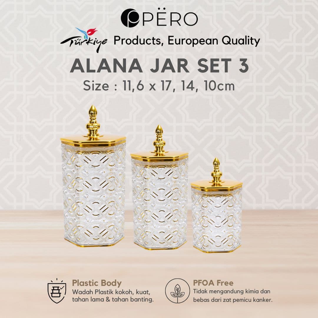 Alana Gold Jar Set of 3