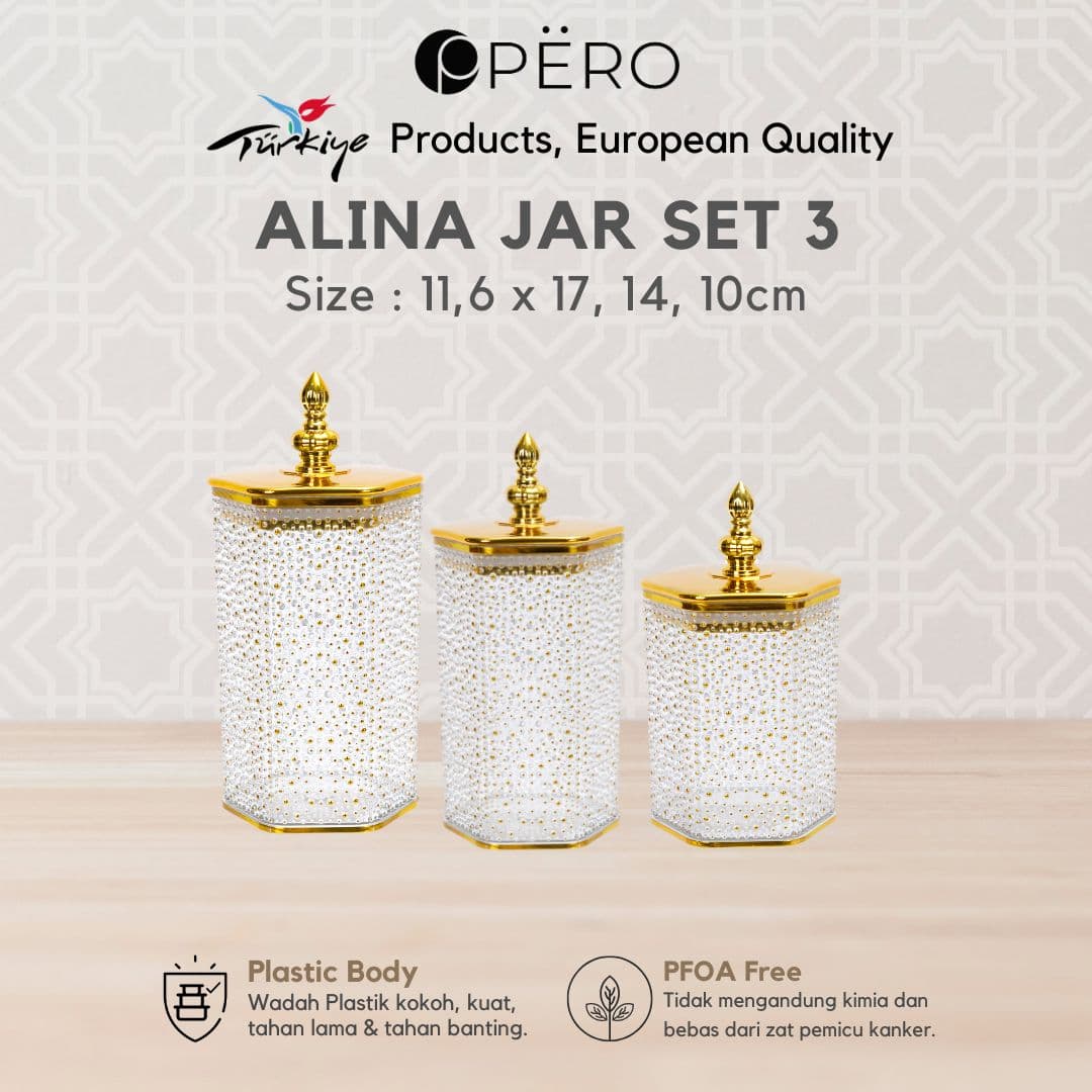 Alina Gold Jar Set of 3