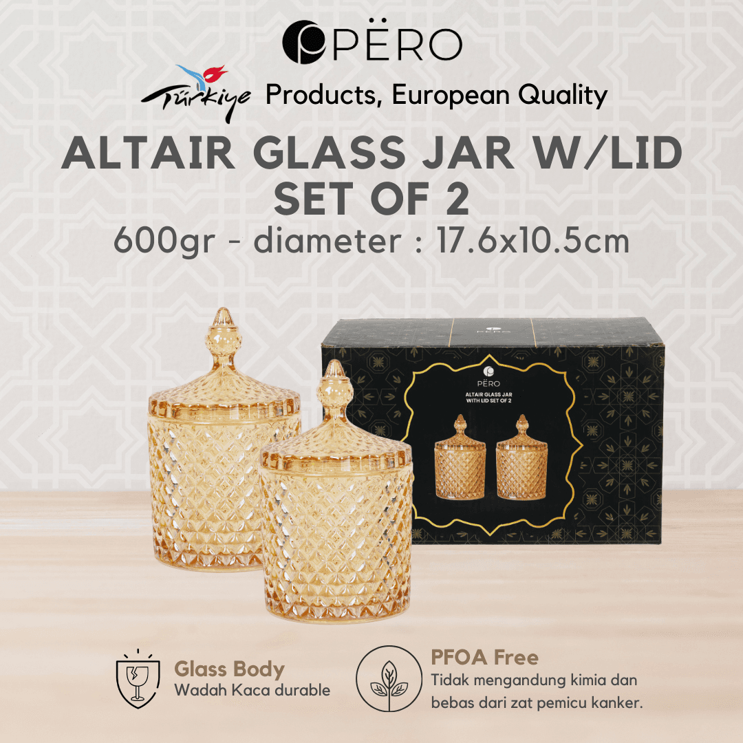 Altair Glass Jar w/ Lid Set of 2